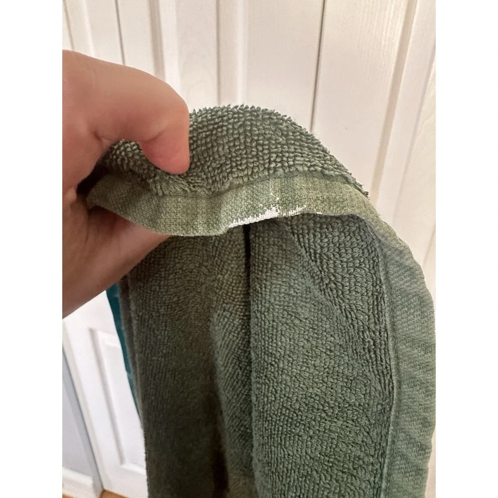 VTG Lacoste Parfums Bath Towel 25x48 Green Cotton